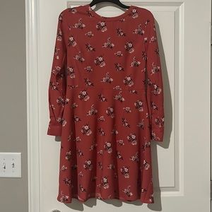 NWT Loft Flower Dress Long Sleeve